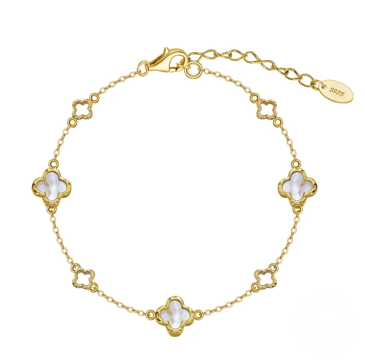 Natural Shell Four-leaf Flower Clover Bracelet