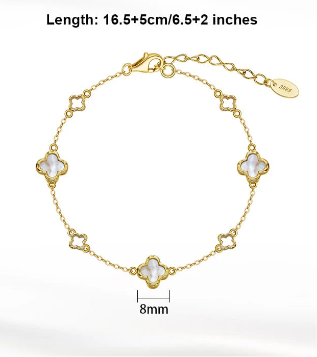 Natural Shell Four-leaf Flower Clover Bracelet