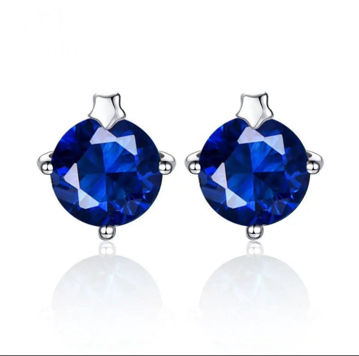 Solid 925 Sterling Silver Gemstone Stud Earrings for Women