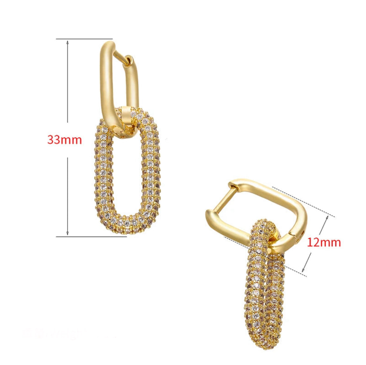 Gold Silver Color Rectangle Hoop Earrings for Women Jewellery