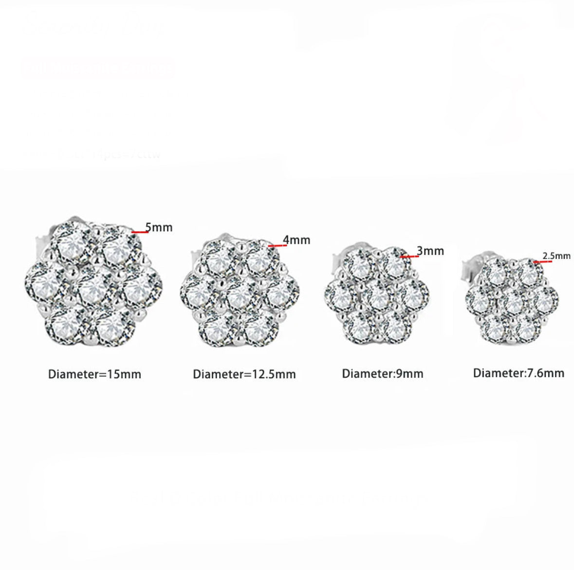 Moissanite Sterling Silver Stud Earrings