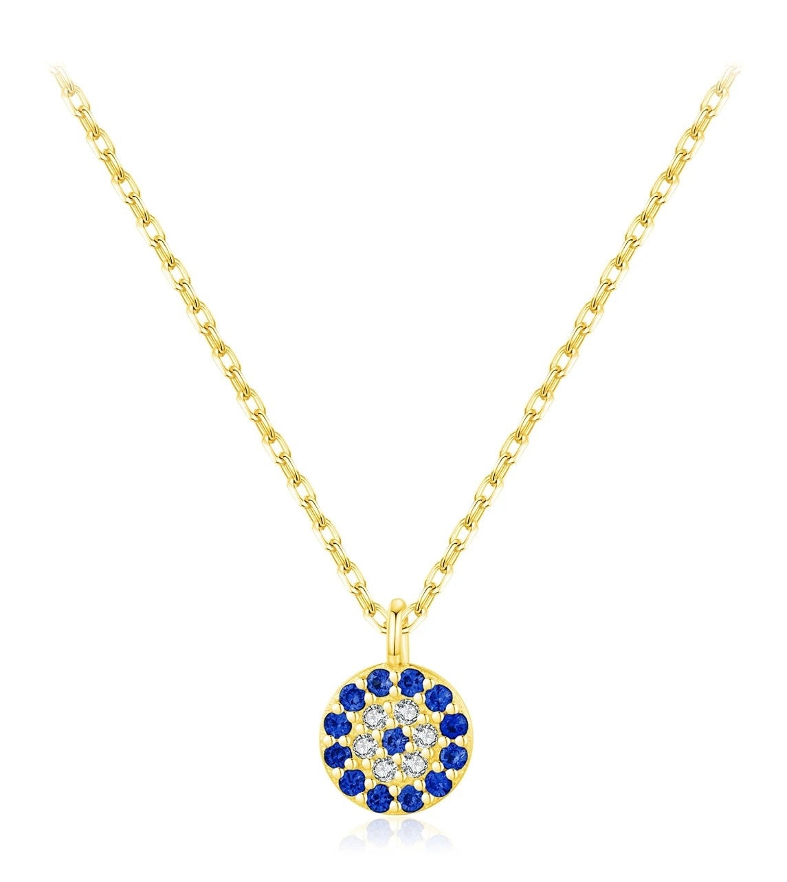 Blue Eye Sterling Silver Zirconia Eyes Pendant Necklaces Chain