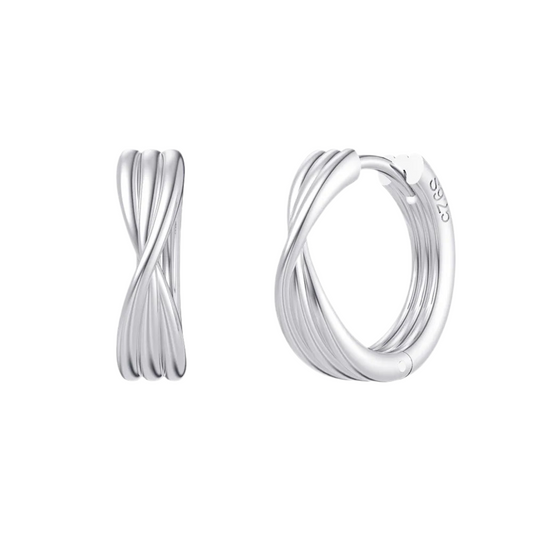 Sterling Silver Eternity Hoop Earrings for Women