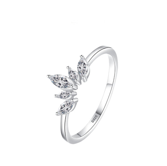 Sterling Silver Crown Style Zirconia Rings