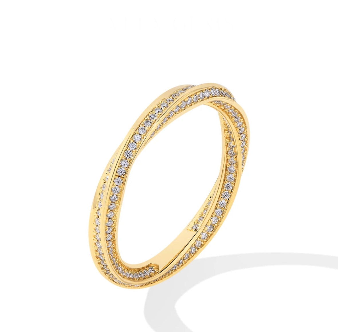 Silver 18K Gold Plated Moissanite D Color Eternity Band