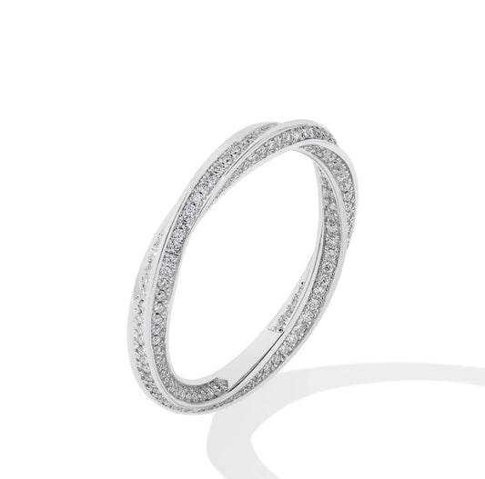 Silver 18K Gold Plated Moissanite D Color Eternity Band