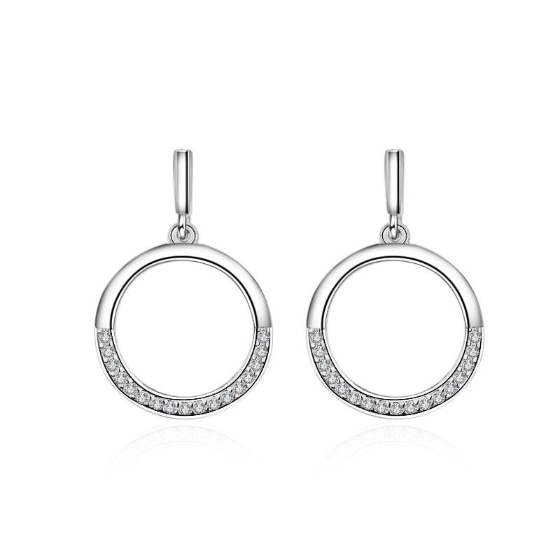 Sterling Silver Drop Cubic Zirconia Earrings for Women