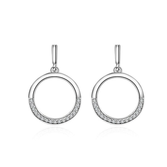 Sterling Silver Drop Cubic Zirconia Earrings for Women