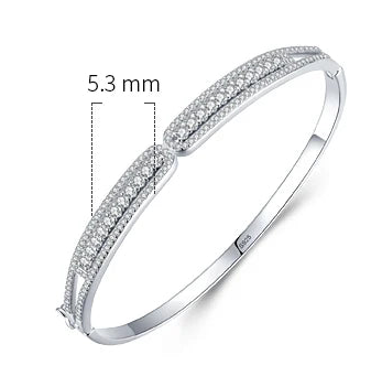 Sterling Silver Zirconia Ten Hearts Bangle & Bracelet