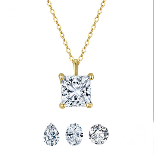 Solitaire Cubic Zirconia Pendant