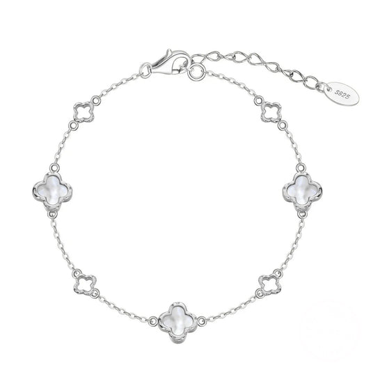 Natural Shell Four-leaf Flower Clover Bracelet