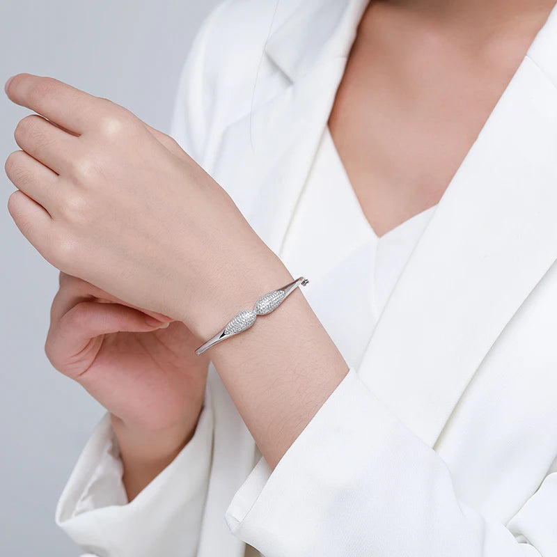 Sterling Silver Sparkling Zirconia Bracelets & Bangle For Women