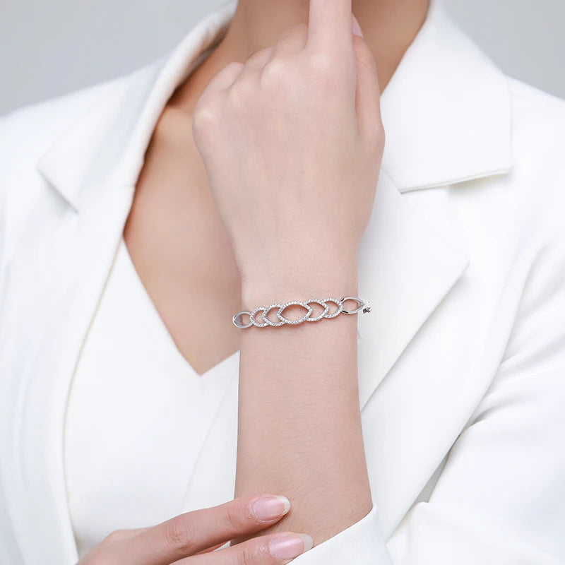 Sterling Silver Cubic Zirconia Bracelets & Bangle For Women
