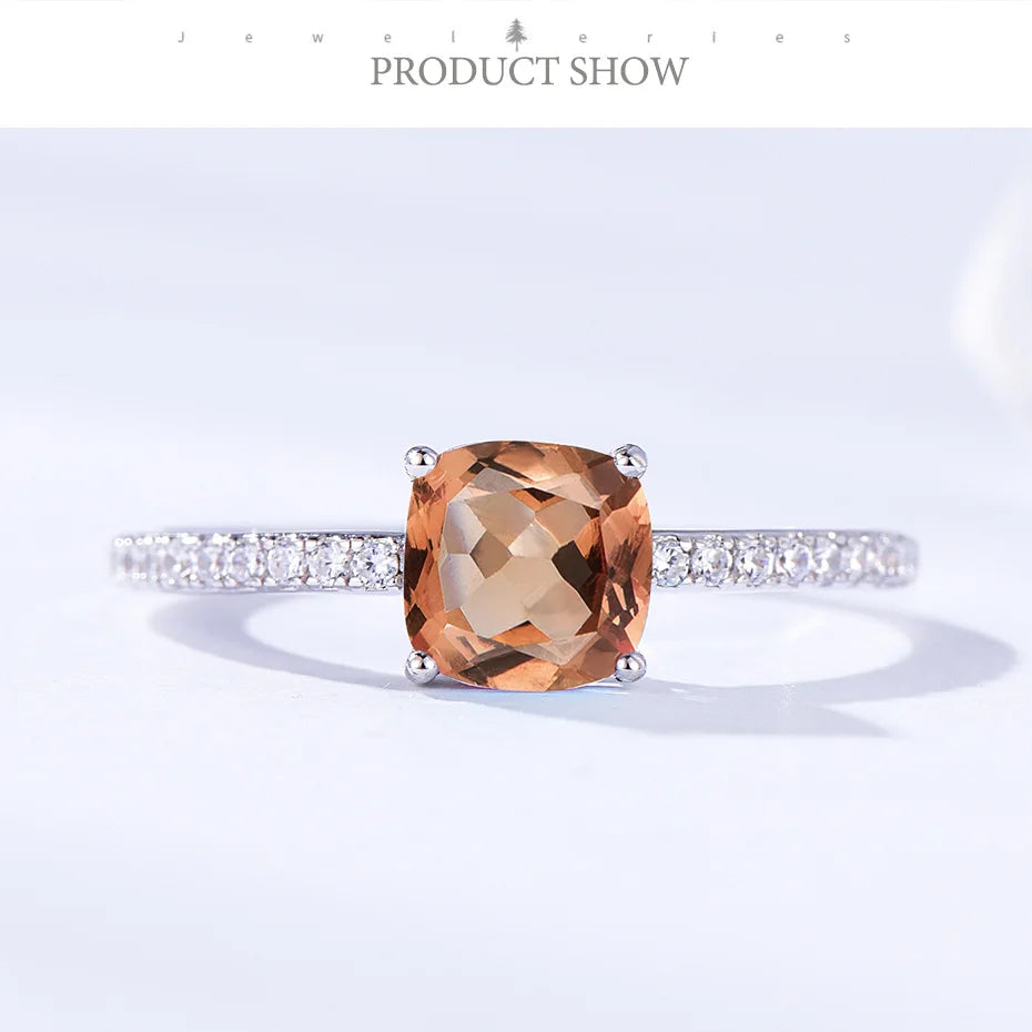 Solid 925 Sterling Silver Wedding Engagement Topaz Emerald Sapphire Ring Gemstone Rings for Women Girls