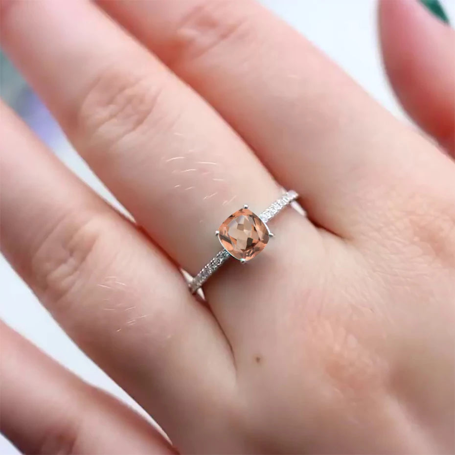 Solid 925 Sterling Silver Wedding Engagement Topaz Emerald Sapphire Ring Gemstone Rings for Women Girls