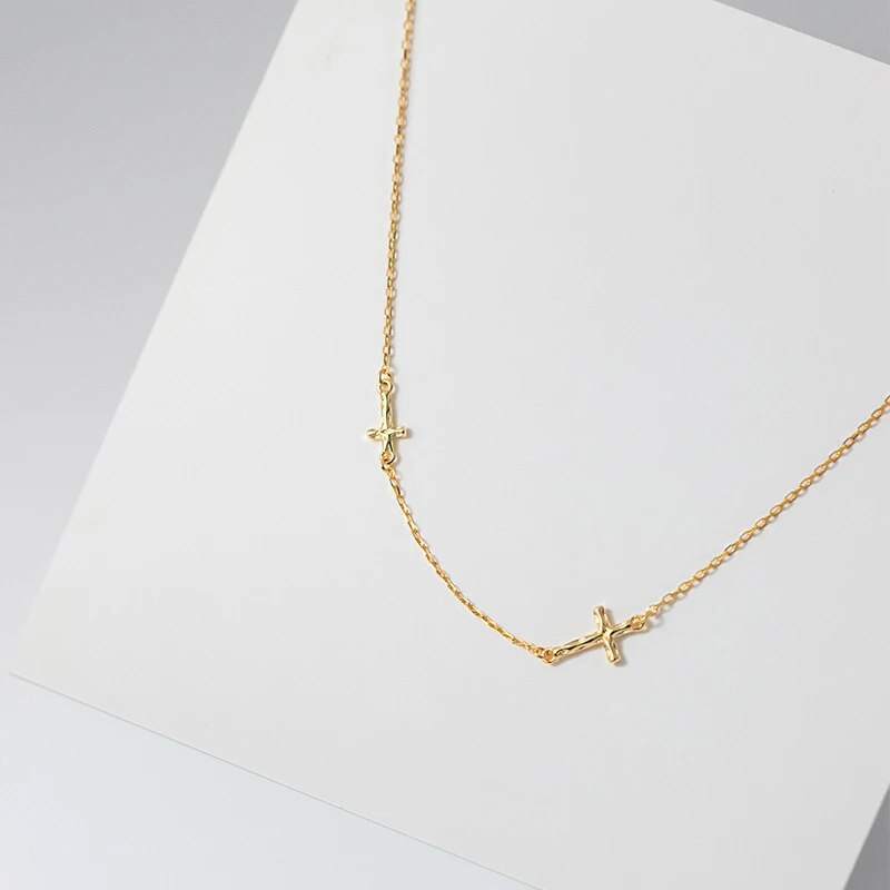 Sterling Silver Cross Pendant Necklace For Women Wedding Christmas Gift Jewelry
