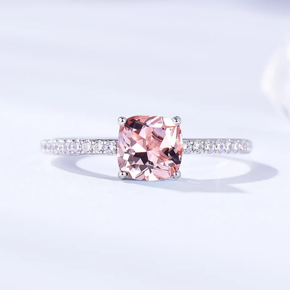 Solid 925 Sterling Silver Wedding Engagement Topaz Emerald Sapphire Ring Gemstone Rings for Women Girls