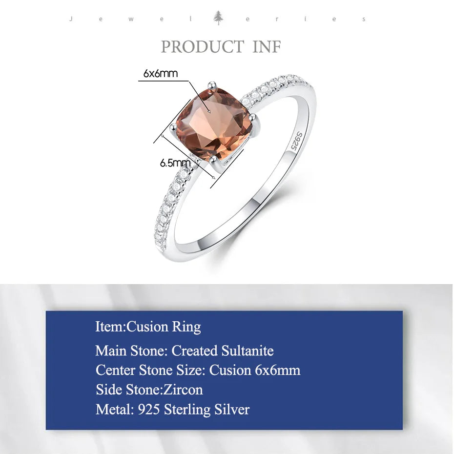 Solid 925 Sterling Silver Wedding Engagement Topaz Emerald Sapphire Ring Gemstone Rings for Women Girls