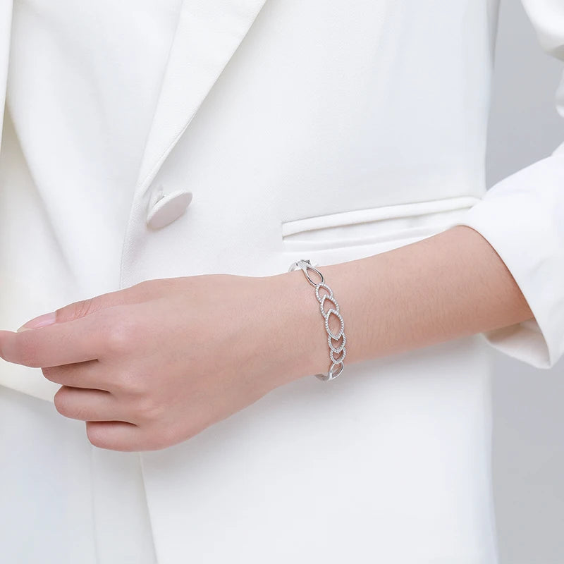 Sterling Silver Cubic Zirconia Bracelets & Bangle For Women