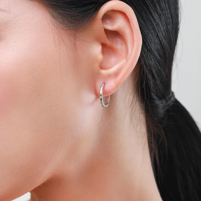 925 Sterling Silver Popular Round Earrings For Women CZ Hypoallergenic Jewelry