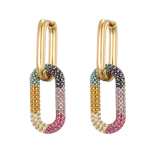 Gold Color Hoop Dangle Earrings For Women Jewellery