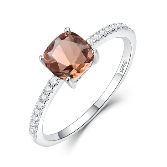 Solid 925 Sterling Silver Wedding Engagement Topaz Emerald Sapphire Ring Gemstone Rings for Women Girls