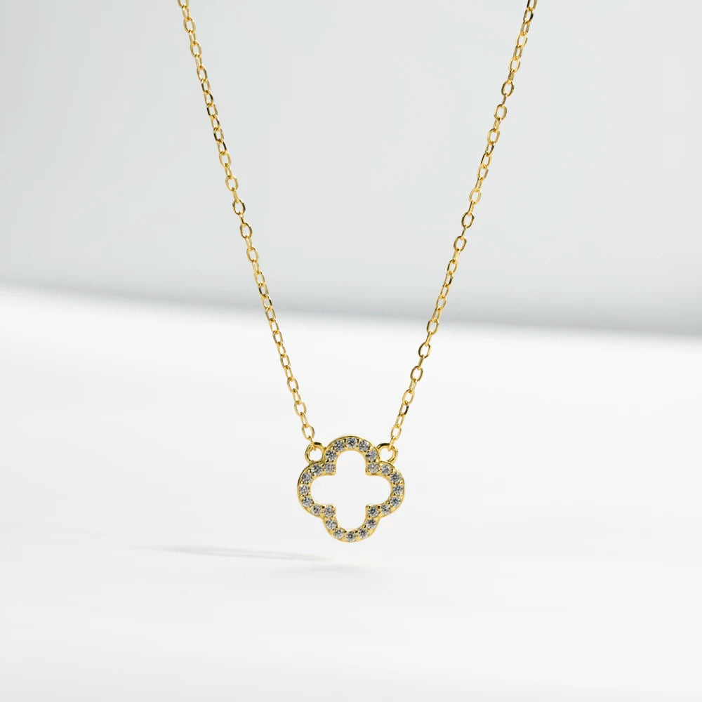 Flower Pendant Necklace Sterling Silver Long Chain