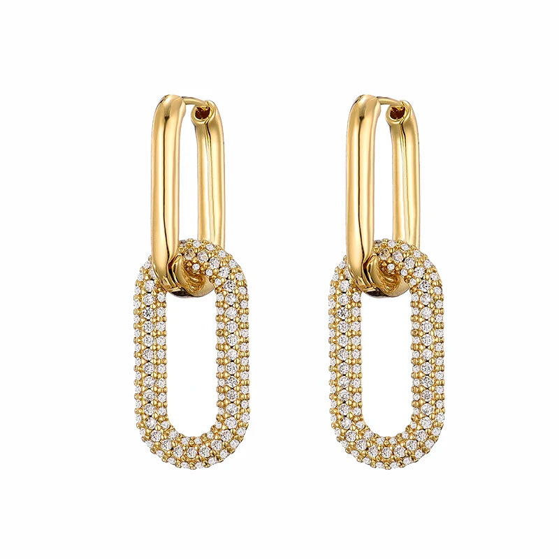 Gold Color Hoop Dangle Earrings For Women Jewellery