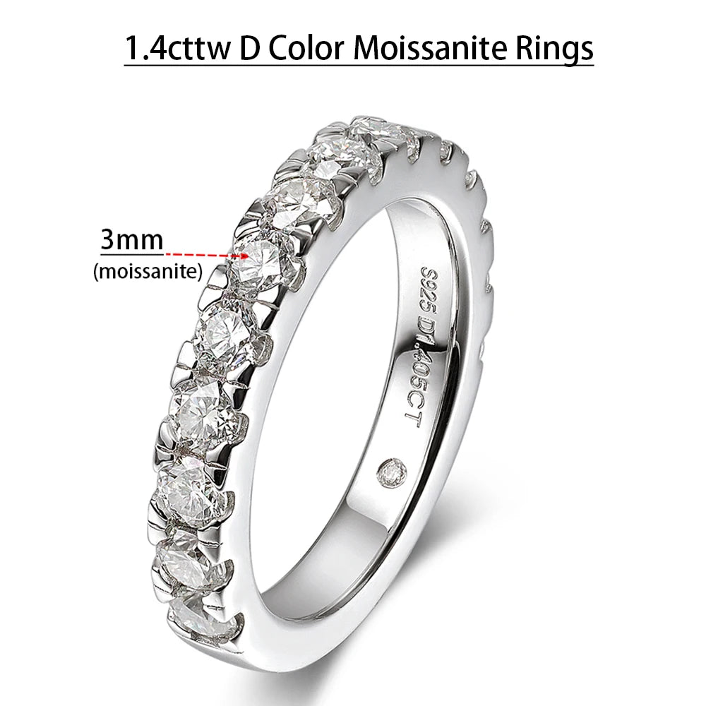 Moissanite D Color VVS1 1.4ct Bridel Set Sterling Silver Rings For Women