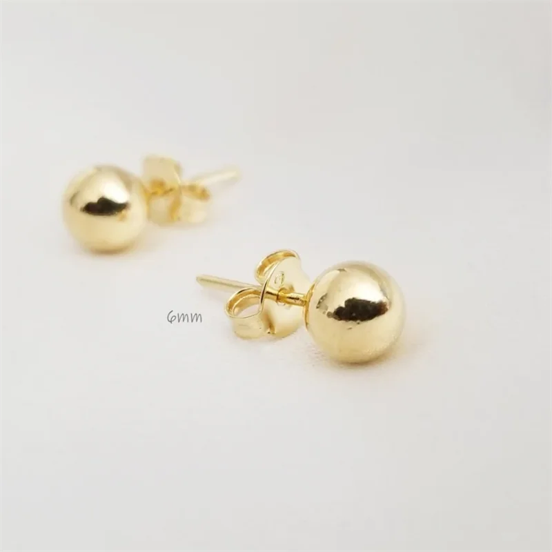 14K Gold Filled Tiny Ball Studs Earrings For Women Jewelry
