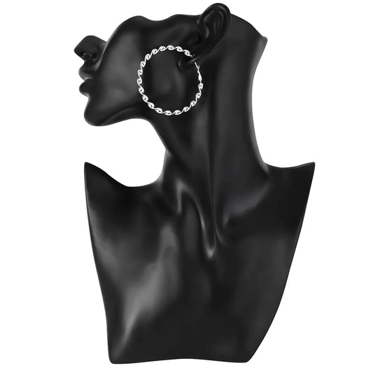 925 Sterling Silver Beautiful 5cm circle Earrings for Women Jewelry