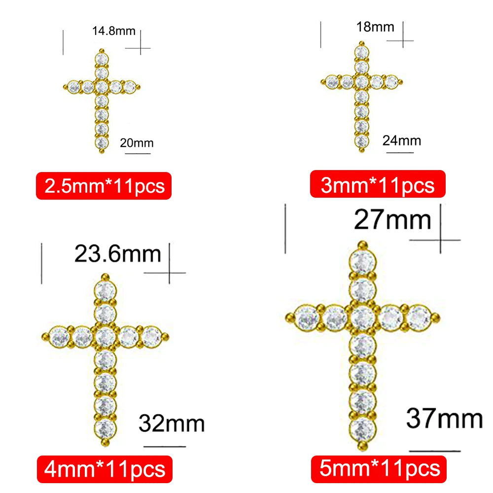 1.1-5.5ct Black Moissanite Sterling Silver Cross Pendant Necklace For Women