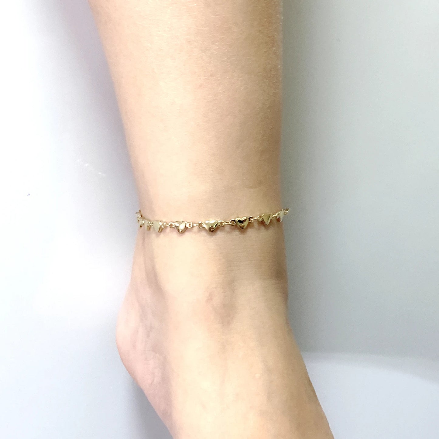 Heart shape Gold plated Stainless Steel Anklets