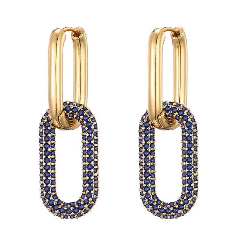 Gold Color Hoop Dangle Earrings For Women Jewellery