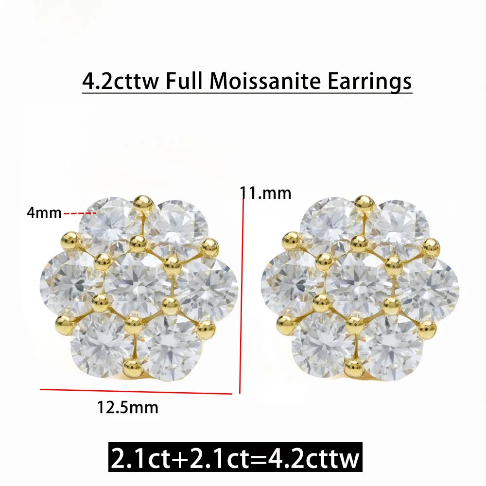 Moissanite Sterling Silver Stud Earrings