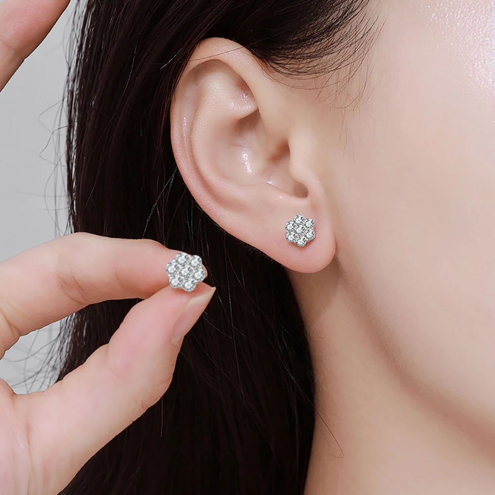 Moissanite Sterling Silver Stud Earrings