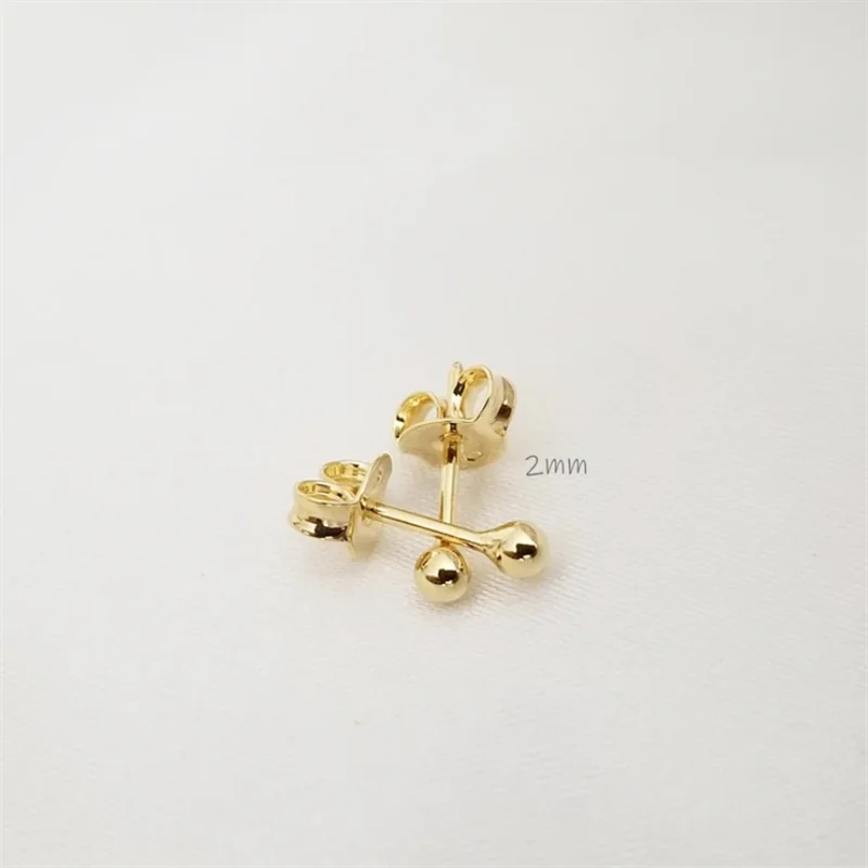 14K Gold Filled Tiny Ball Studs Earrings For Women Jewelry