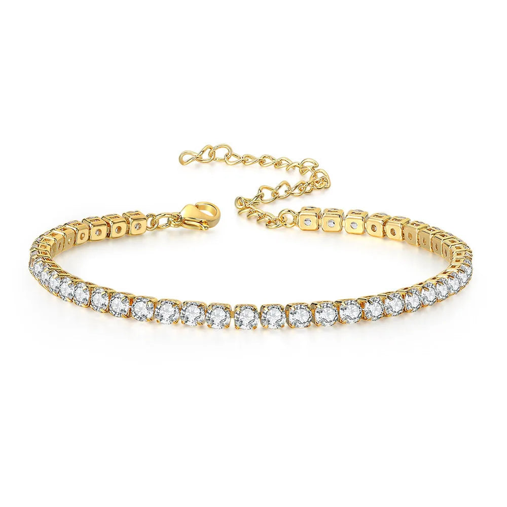 Dainty Gold Plated Layered CZ Anklets