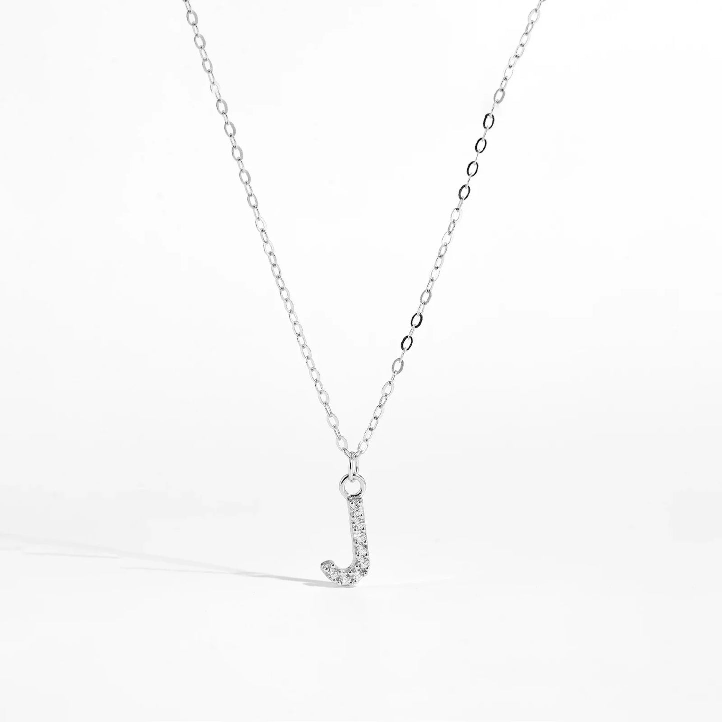 Sterling Silver Alphabet Initial Letter Pendant Long Necklace