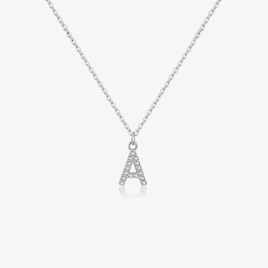 Sterling Silver Alphabet Initial Letter Pendant Long Necklace