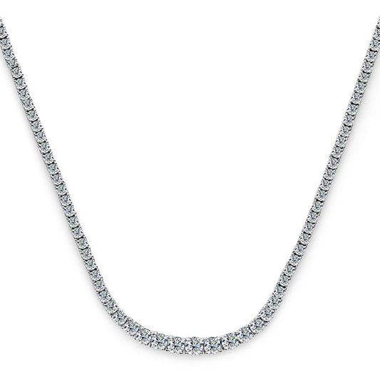 Moissanite D Color Graduated Tennis Necklace Sterling Silver