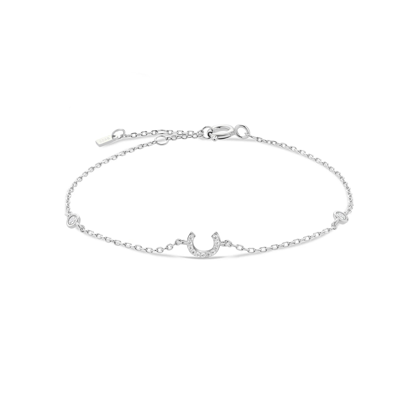 Sterling Silver Alphabet Monogram Letter A - Z Initial Charm Chain Bracelet