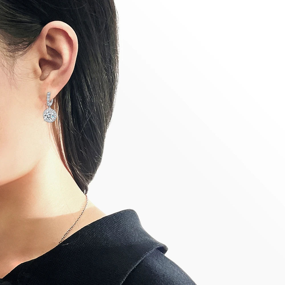 Sterling Silver Moissanite D Color 6.5mm 8mm 9mm Hoop Earring For Women