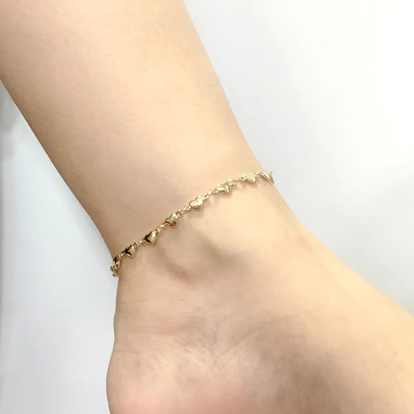 Heart shape Gold plated Stainless Steel Anklets