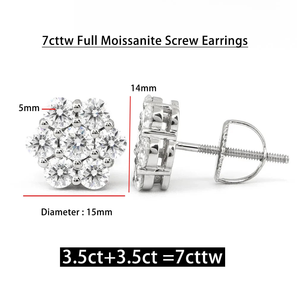 Moissanite Sterling Silver Stud Earrings