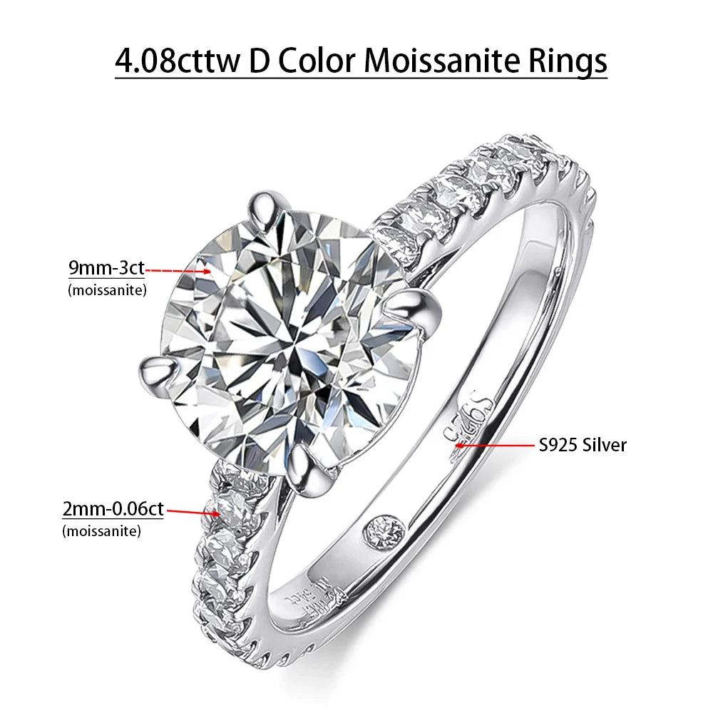 Moissanite D Color VVS1 1.4ct Bridel Set Sterling Silver Rings For Women