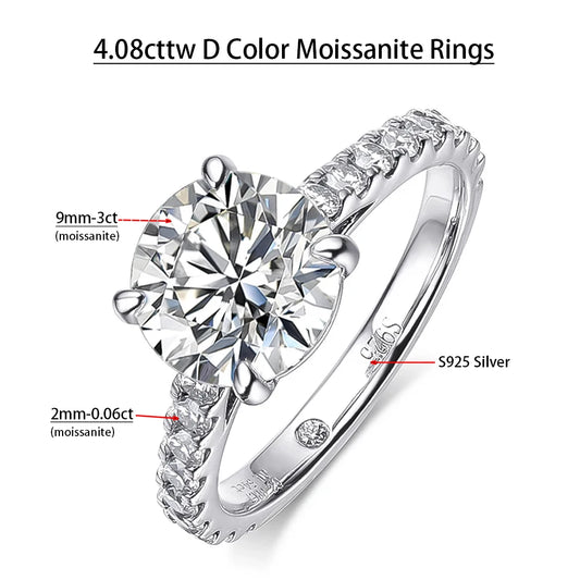 Moissanite D Color VVS1 1.4ct Bridel Set Sterling Silver Rings For Women