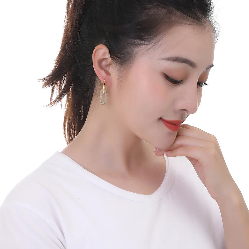 Gold Color Hoop Dangle Earrings For Women Jewellery