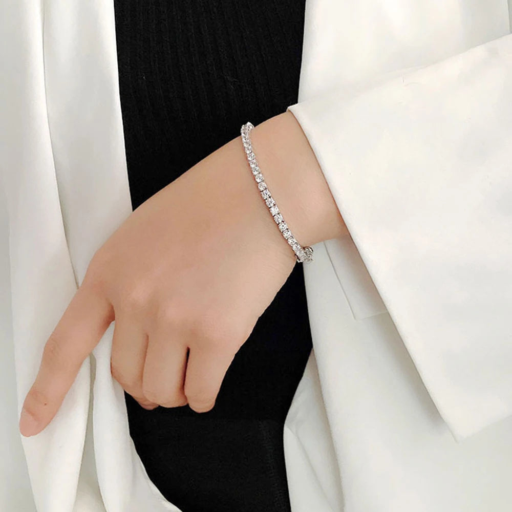 Moissanite D Color Tennis Bracelet Sterling Silver