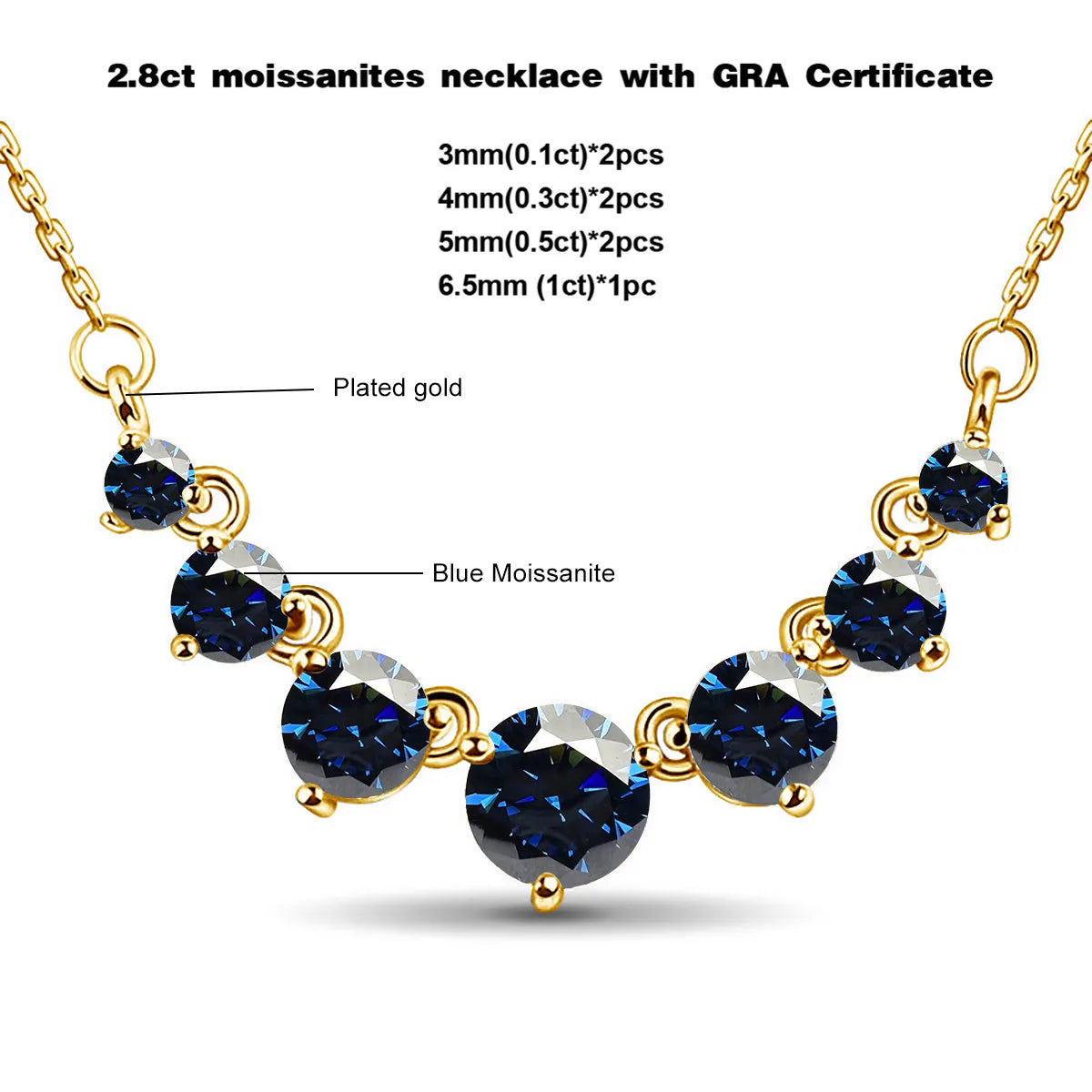 Moissanite Sterling Silver Necklaces